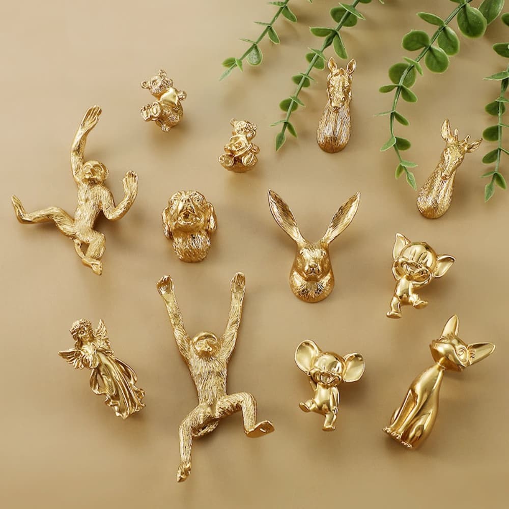 Animal Brass Cabinet Drawer Pull Handle Wardrobe Cupboard Furniture Hardware