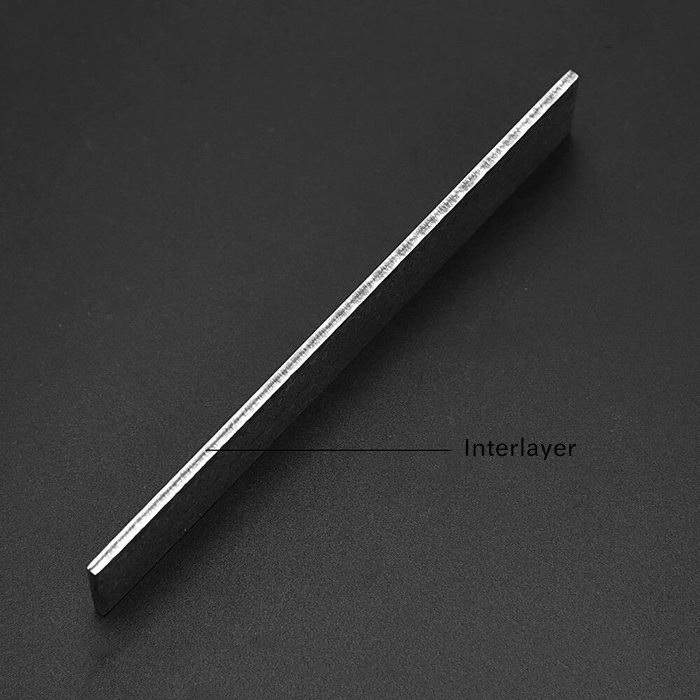 Handmade Damascus Steel Billet 500x50x5mm Pattern-Welded Knife Blade Blank DIY