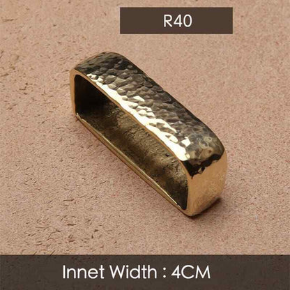Retro Hammered Striation Solid Brass Pin Belt Buckle for Men Women Leather Craft Diy Making Belt Accessory