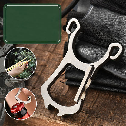 Mini Titanium Alloy Keychain catapult Bottle Opener Portable Slingshot EDC Tool