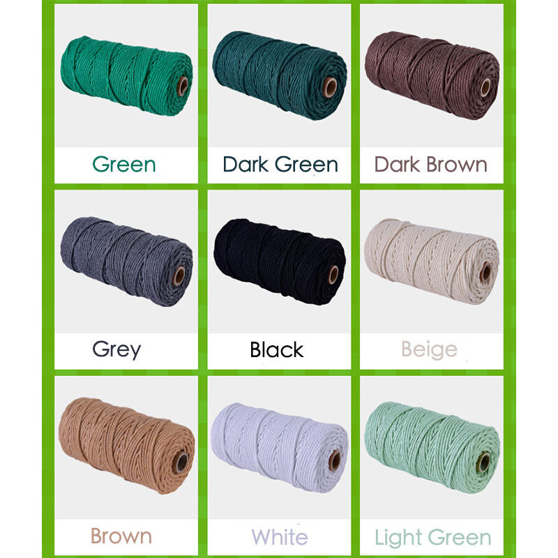 3mm Colorful Cotton Cord Twisted Macrame Rope Handmade Craft String Textile Diy