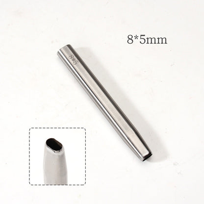 Leather Craft Belt Hole Punch Oval Flat Straight Teardrop Single DIY 440C Tool