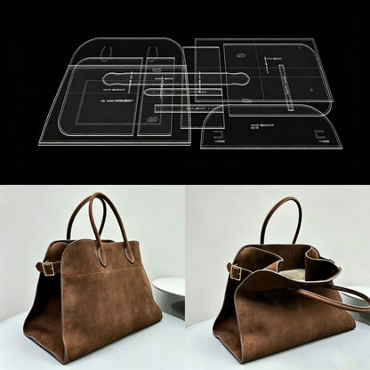 Acrylic Tote Bag Pattern Leather DIY Large Handbag Women Template AAB996