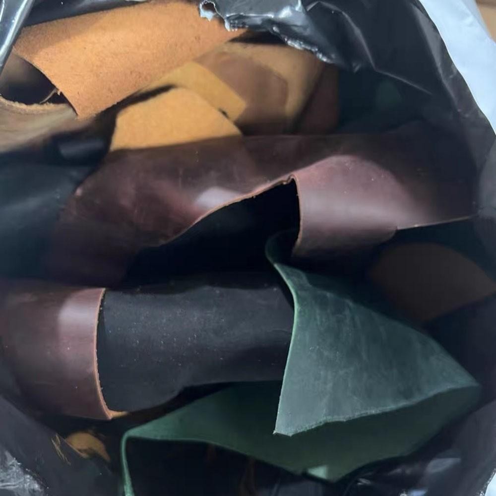 Crazy Horse Leather Scraps Oil Pull Up Hide DIY Craft Material Bundle Vintage