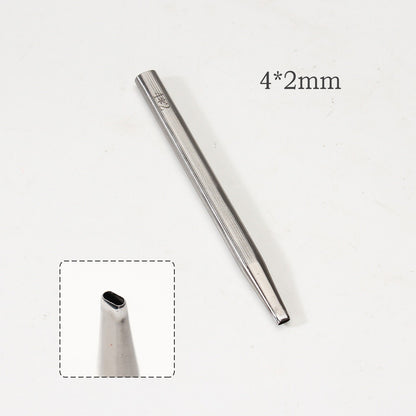 Leather Craft Belt Hole Punch Oval Flat Straight Teardrop Single DIY 440C Tool