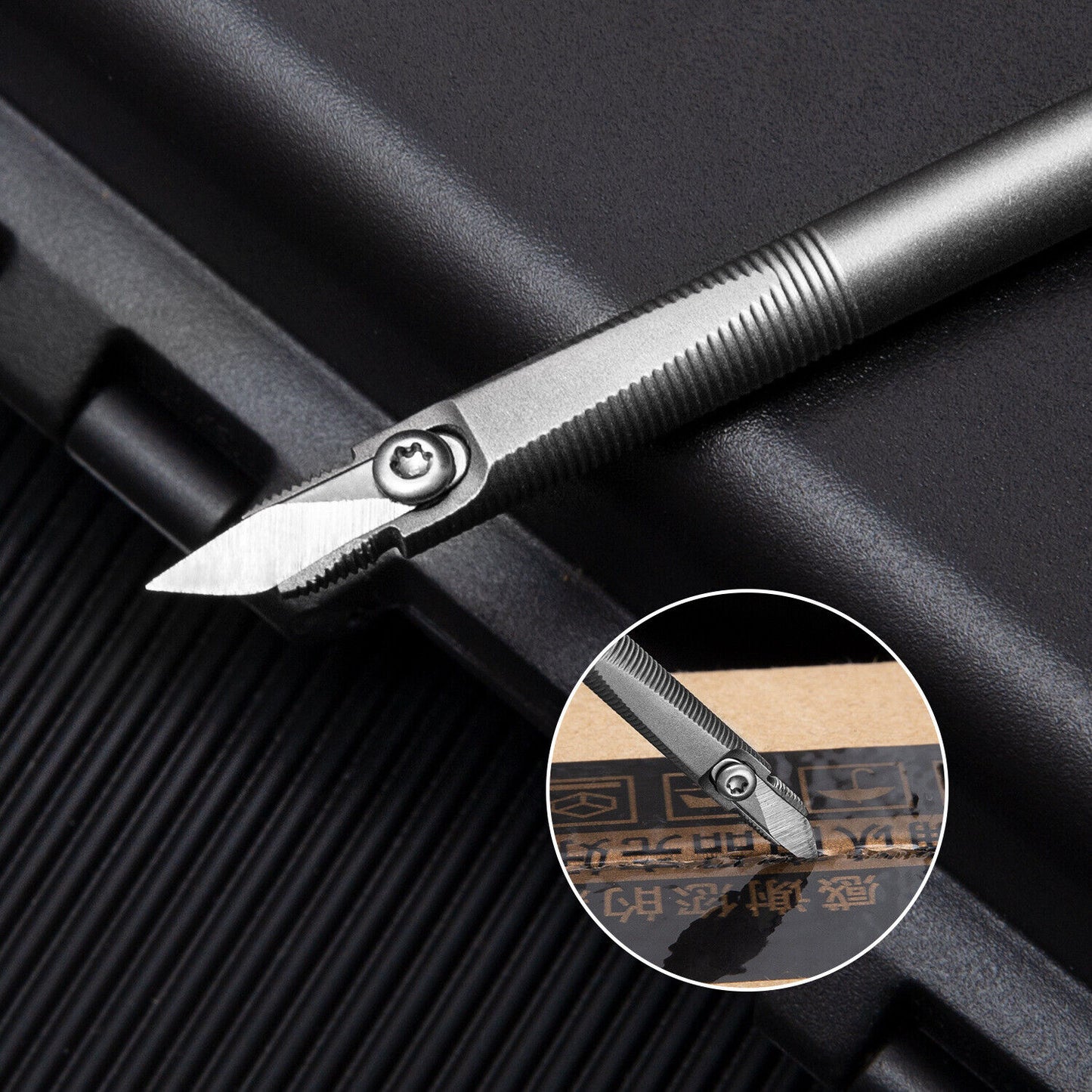 Mini Titanium Alloy Utility Pen Knife Keychain Portable EDC Blade Replaceable