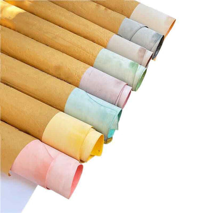 Candy Colorful Fog Wax Vegetable Tanned Cowhide Genuine Leather Craft Material 2.0mm Thickness