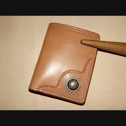Handmade Japan Tochigi Vegetable Tanned Leather Wallet with 925 Silver Buckle