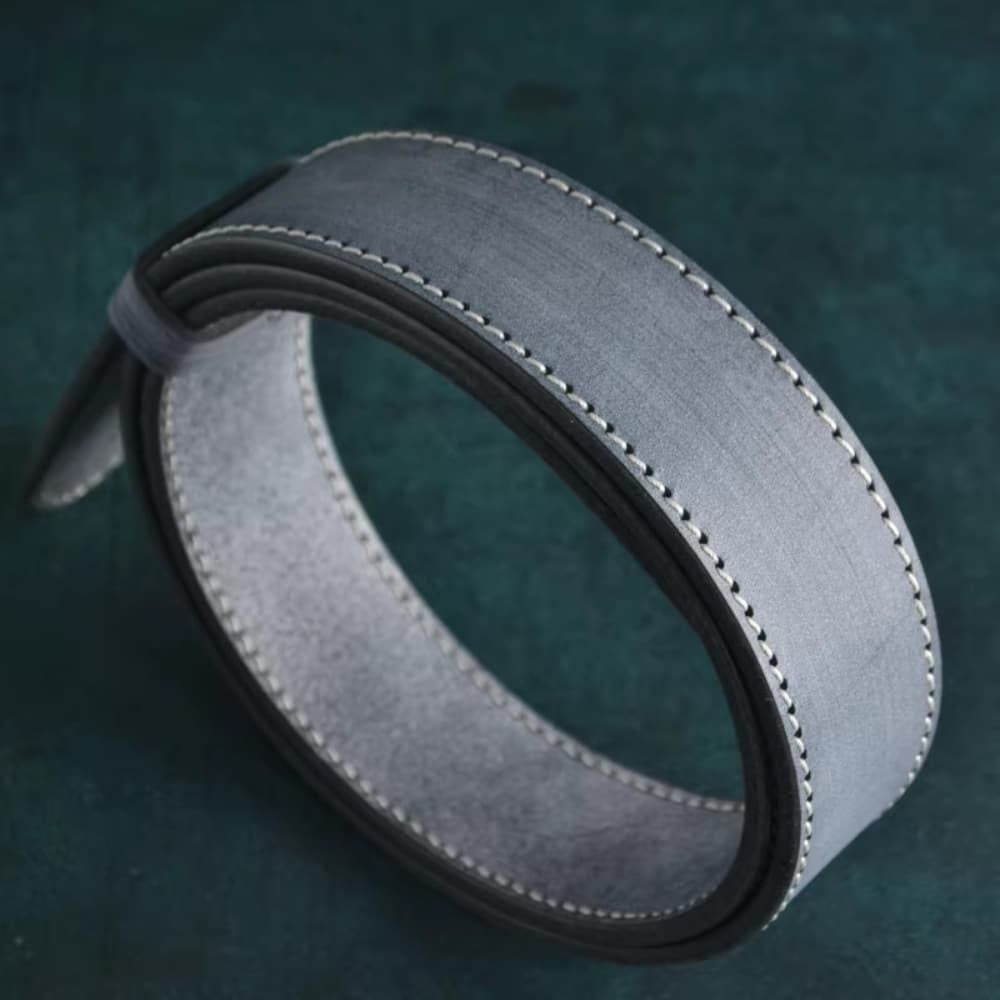 Handcrafted Italian Vegetable Tanned Leather Belt Strap with Hand Sewn Stitch