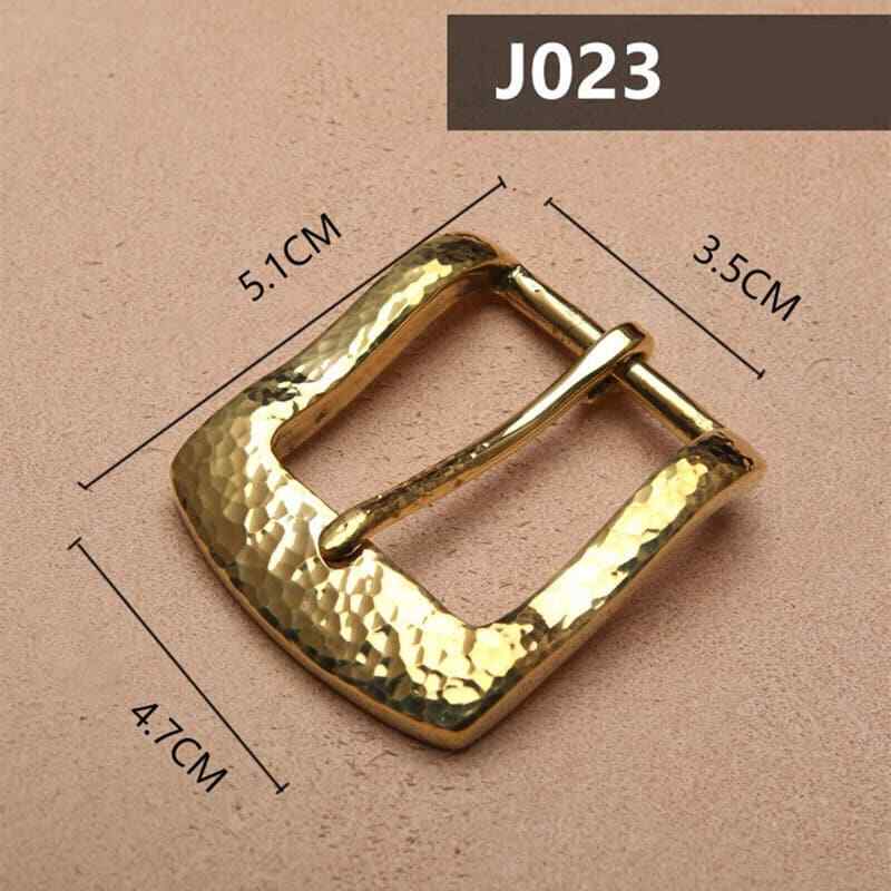 Retro Hammered Striation Solid Brass Pin Belt Buckle for Men Women Leather Craft Diy Making Belt Accessory