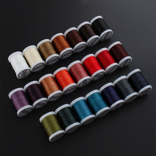 Hand Sewing Polyester Waxed Thread 0.4mm 135m No Fray No Fuzz for Leather DIY