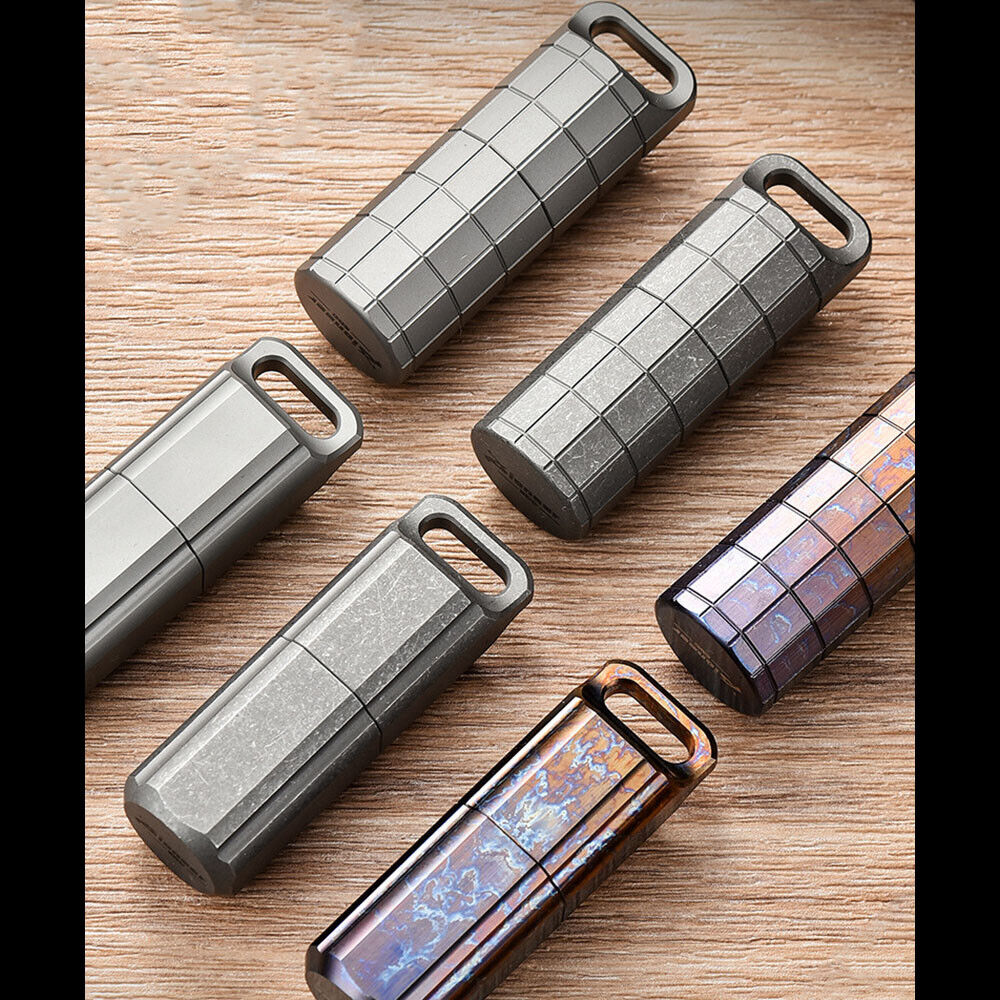 Titanium Waterproof Lighter Pill Case Box Travel Capsule Bottle Holder Container