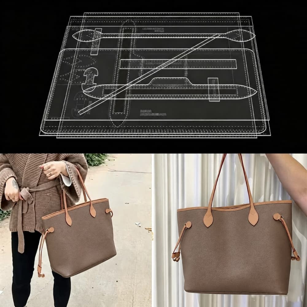 DIY Acrylic Templates for Leather Craft Shoulder Handbag Tote Bucket Bags