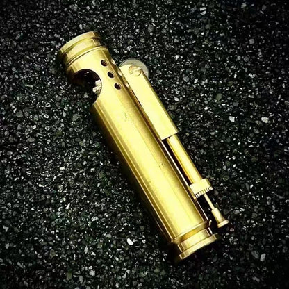 Vintage Solid Brass Lighter Side Ignition Retro Stylish Men Portable EDC Gift