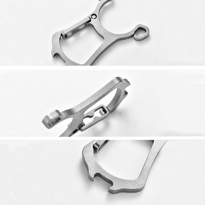 Mini Titanium Alloy Keychain catapult Bottle Opener Portable Slingshot EDC Tool