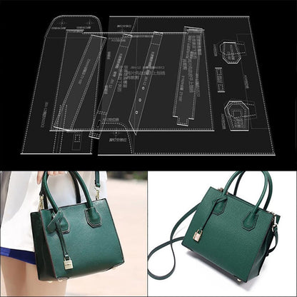 DIY Leather Craft Tote Shoulder Crossbody Bag Acrylic Pattern Template Tools