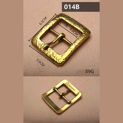 Retro Hammered Striation Solid Brass Pin Belt Buckle for Men Women Leather Craft Diy Making Belt Accessory