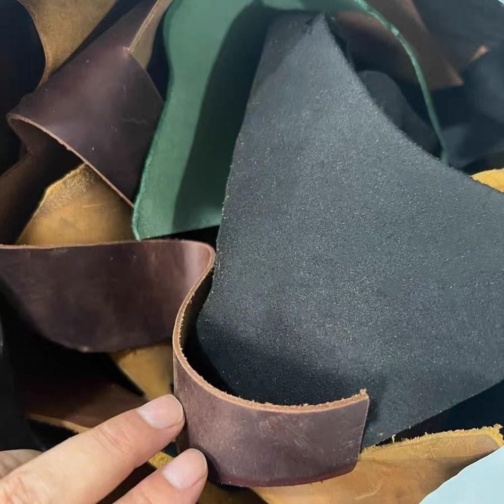 Crazy Horse Leather Scraps Oil Pull Up Hide DIY Craft Material Bundle Vintage