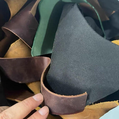 Crazy Horse Leather Scraps Oil Pull Up Hide DIY Craft Material Bundle Vintage