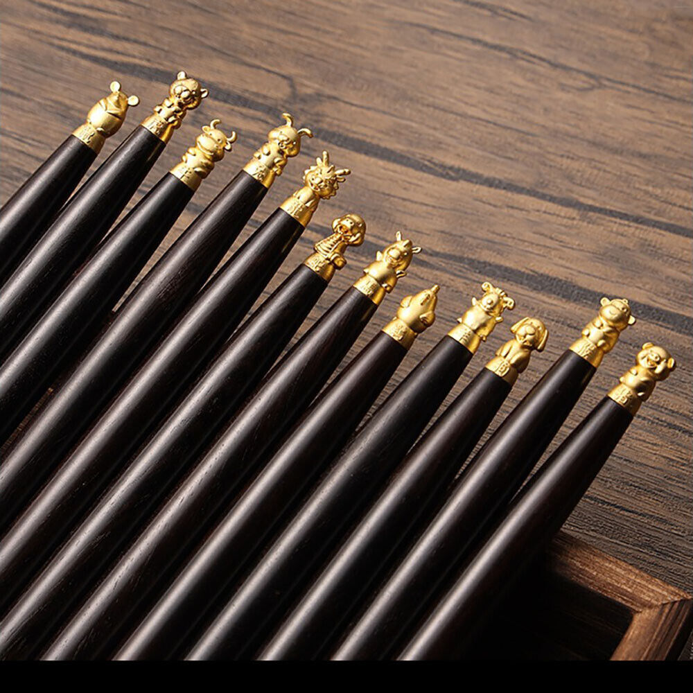 Brass Wood Zodiac Animal Design Signature Pen Customizable Logo Business Office Gift