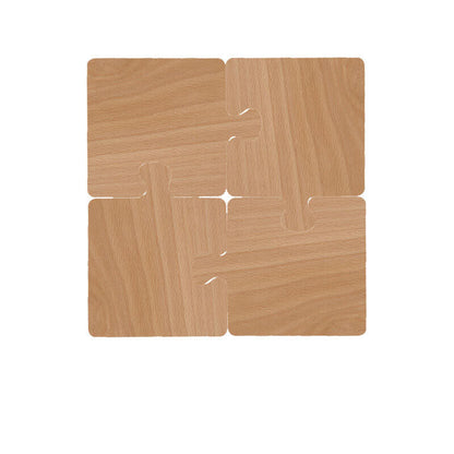 Natural Wooden Tea Coasters Heat Resistant Eco Friendly Handmade Puzzle Design