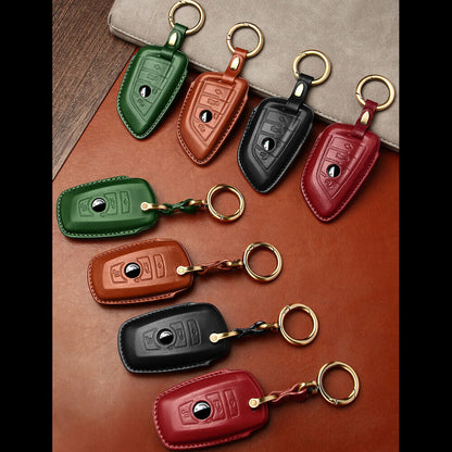 Handmade Genuine Leather Craft Car Key Fob Case Cover Fore BMW Keychains bag