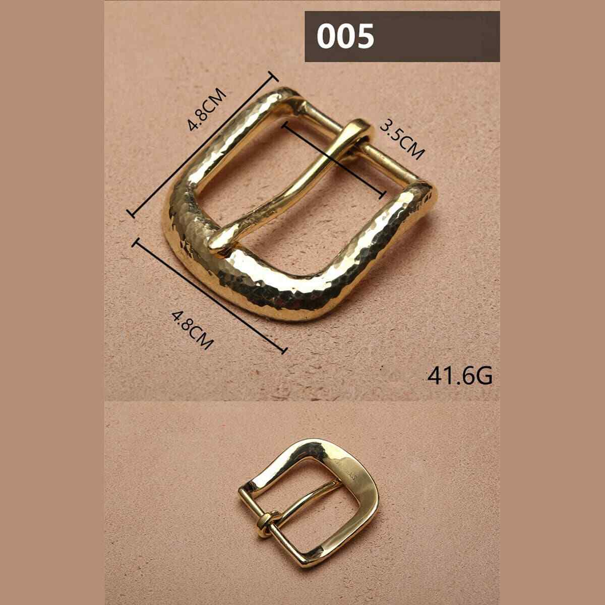 Retro Hammered Striation Solid Brass Pin Belt Buckle for Men Women Leather Craft Diy Making Belt Accessory