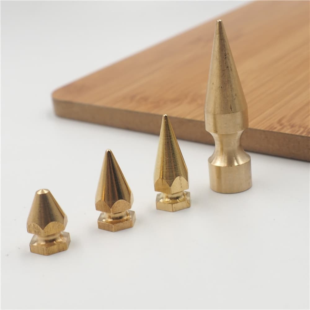 20pcs Solid Brass Pyramid Spikes Punk Rivets Studs Dog Collar Leather Craft DIY