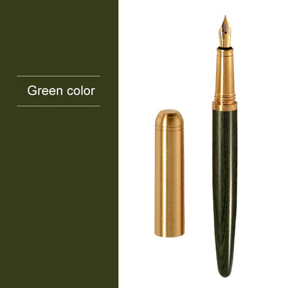 Brass Real Nature Wood Business Ink Pen Sign Pen Creative Gift Pen