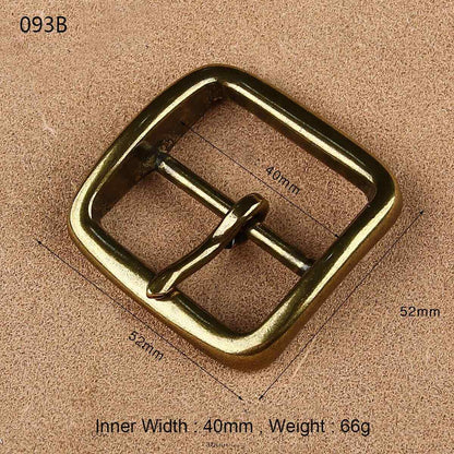 Retro Style Solid Brass Pin Belt Buckle for Men Dress Leatherwork Craft DIY 40mm