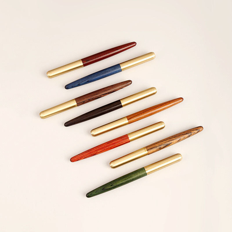 Brass Real Nature Wood Business Ink Pen Sign Pen Creative Gift Pen