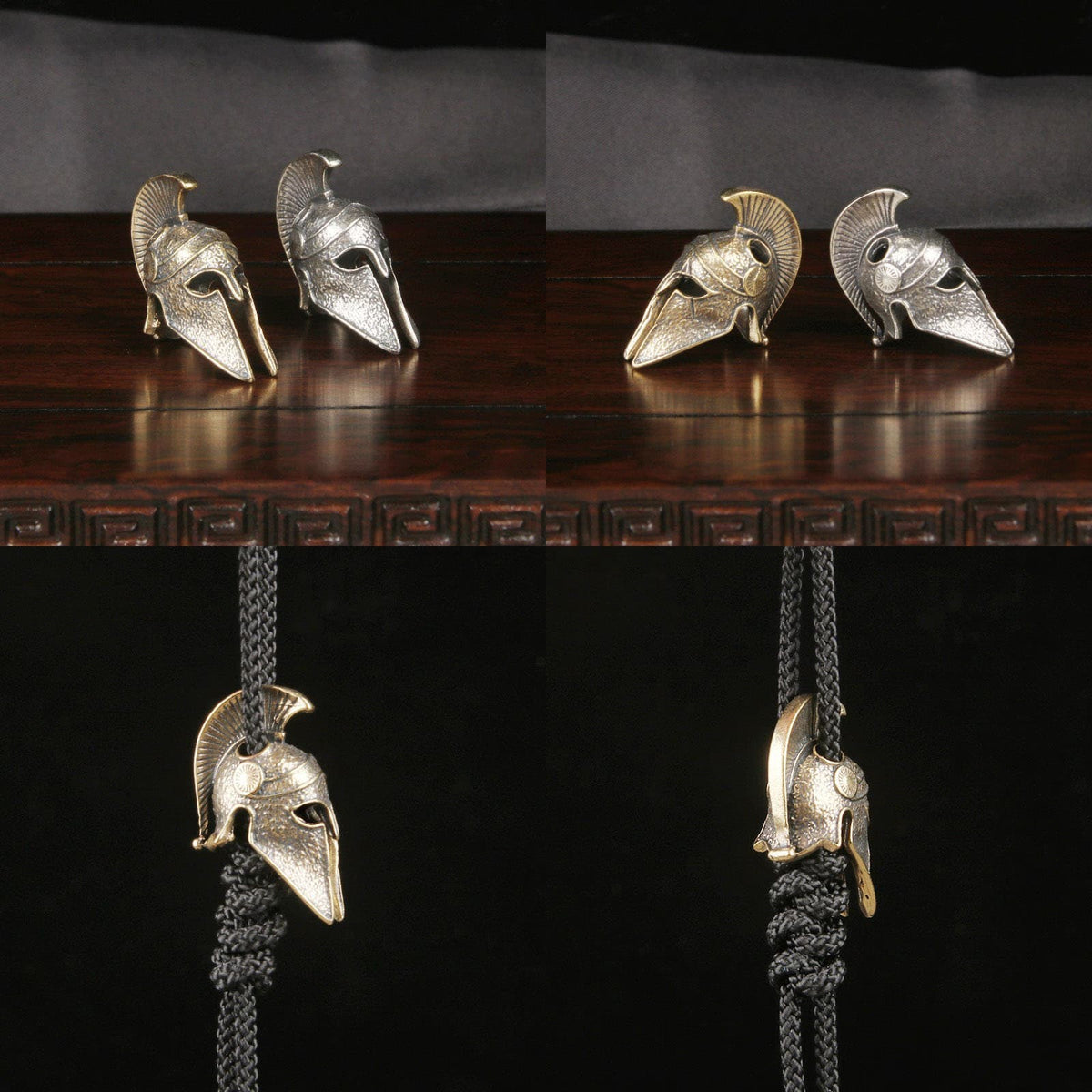 Brass EDC Lanyard Skull Knight Dragon Spartan Wolf Snake Cape Bead Keychain Drop