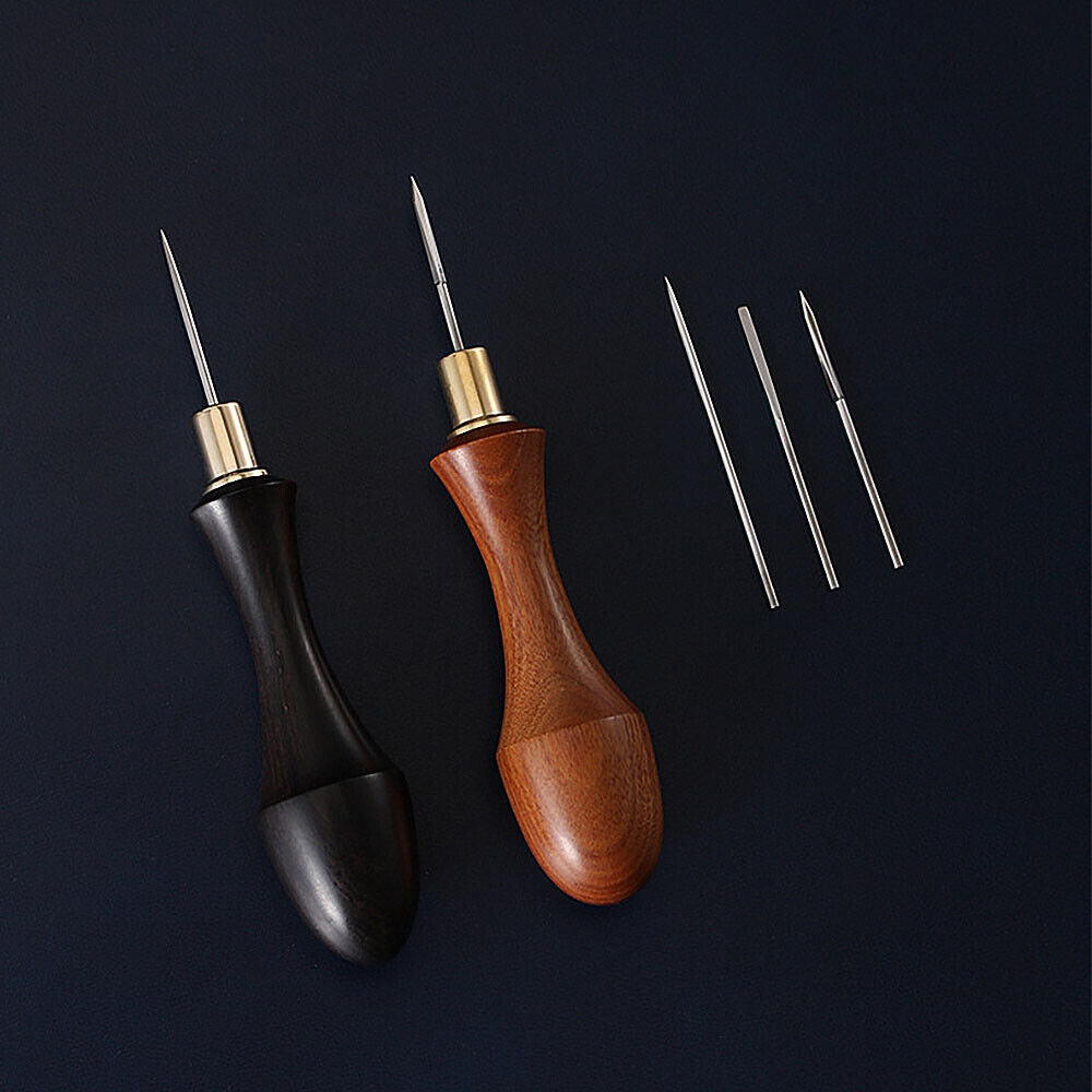 Leather Craft Stitching Awl For Sewing Diy Tools Round Diamond Hexagon Olive