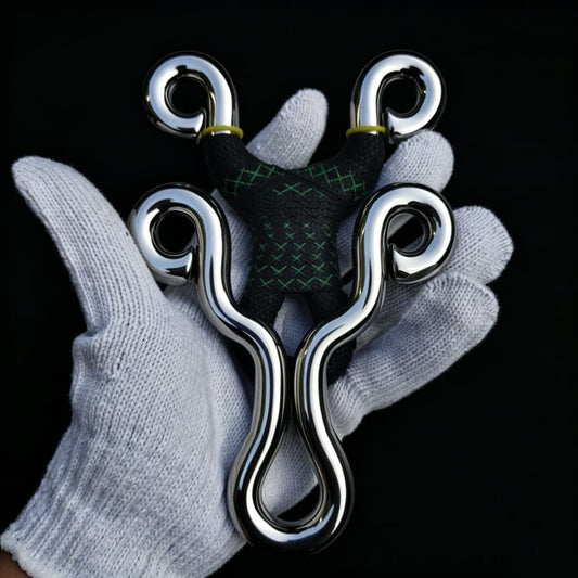 Mirror Stainless Steel Slingshot Handmade Flat/Recurve Fits Round & Flat Bands