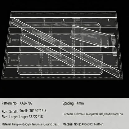 DIY Acrylic Templates for Leather Tote Garden Bucket Bags AAB787