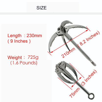 New Style Outdoor Climbing Folding Carabiner Steel Grappling Hook Survival Toos