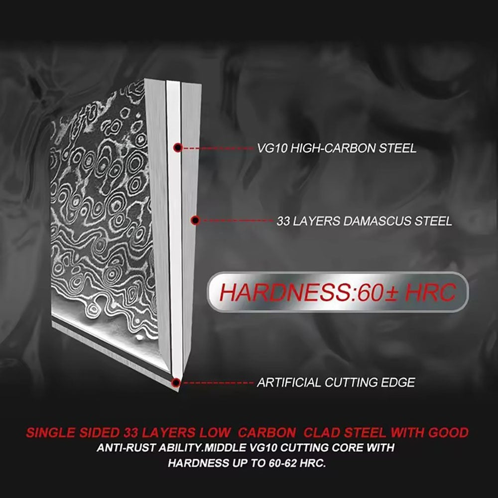 VG10 Damascus Steel Chef Knife Blank Blade DIY Home Hobby Kitchen Tools Material