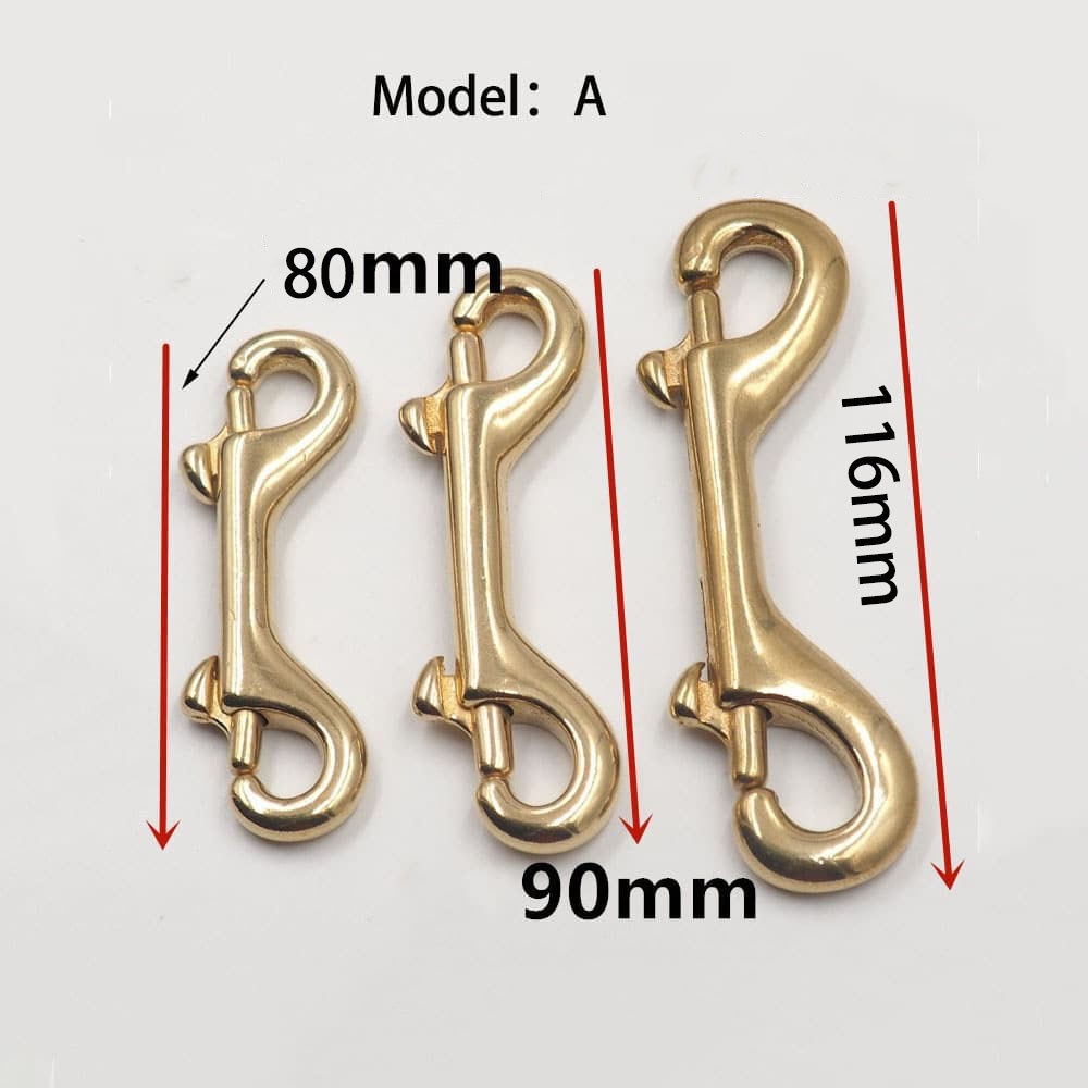 Solid Brass Double End Hook Buckle Heavy Duty Bag Connector Pet Leash Snap Clip