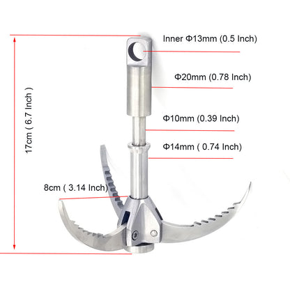 New Style Outdoor Climbing Folding Carabiner Steel Grappling Hook Survival Toos