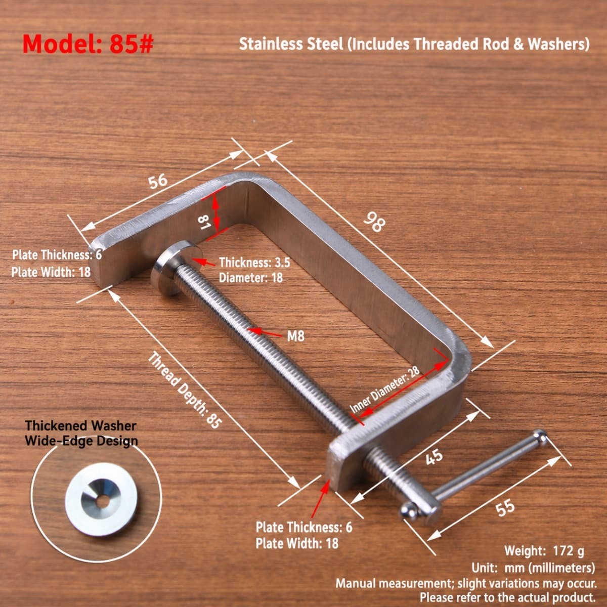 High Quality Stainless Steel G Clamp Leather Craft Woodwork C Joiner DIY Tools
