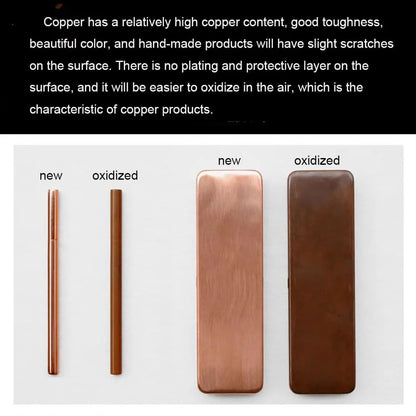 Red Copper Men's Belt Buckle Handmade Vintage Style Pin Buckle Casual Belt