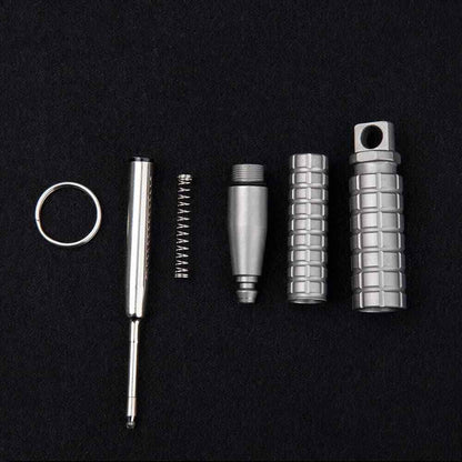 Mini Titanium Alloy Ball Point Pen Art Craft Pocket Keychain Carry EDC Gift