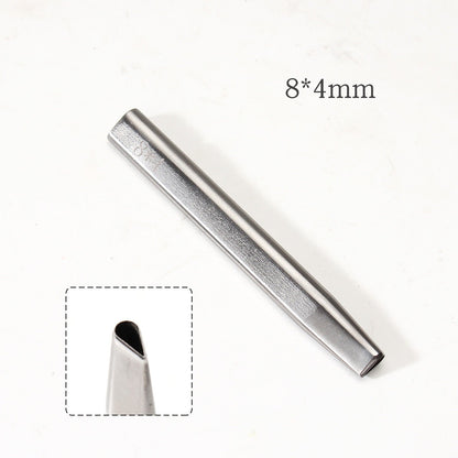 Leather Craft Belt Hole Punch Oval Flat Straight Teardrop Single DIY 440C Tool