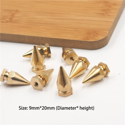 20pcs Solid Brass Pyramid Spikes Punk Rivets Studs Dog Collar Leather Craft DIY