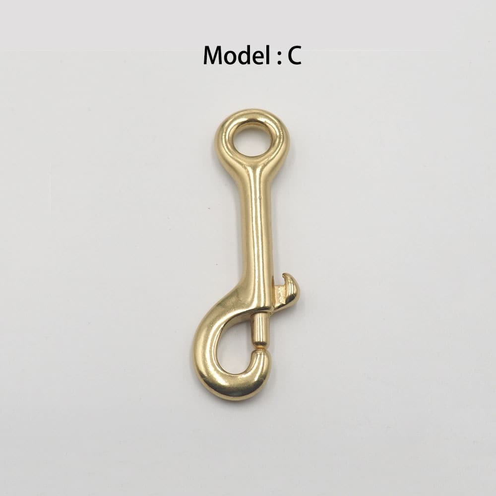 Solid Brass Double End Hook Buckle Heavy Duty Bag Connector Pet Leash Snap Clip