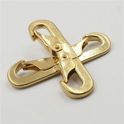 Solid Brass Double End Hook Buckle Heavy Duty Bag Connector Pet Leash Snap Clip