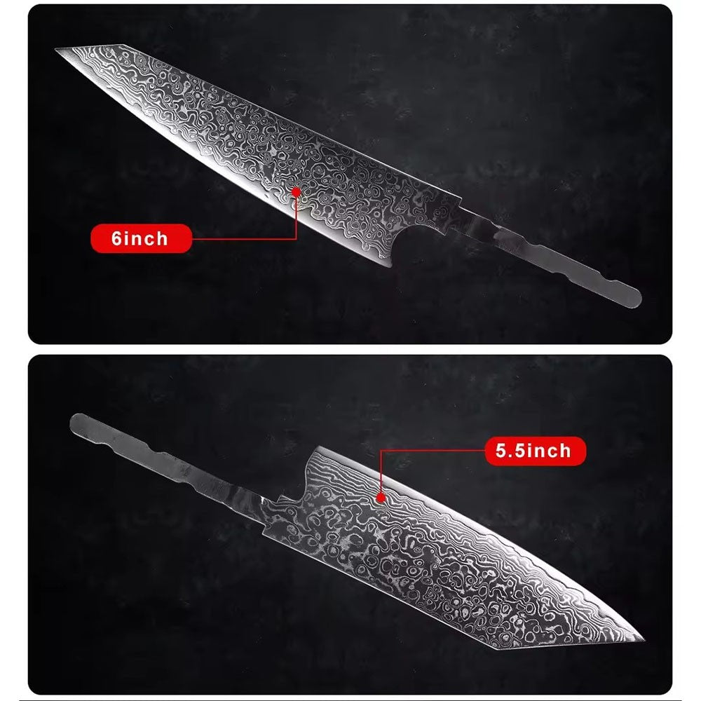 VG10 Damascus Steel Chef Knife Blank Blade DIY Home Hobby Kitchen Tools Material