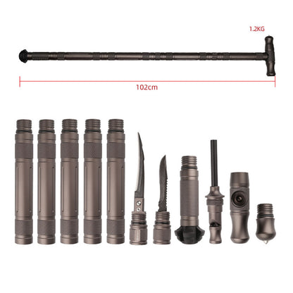 Multifunctional Aluminum Hiking Poles Portable Outdoor Trekking Walking Stick