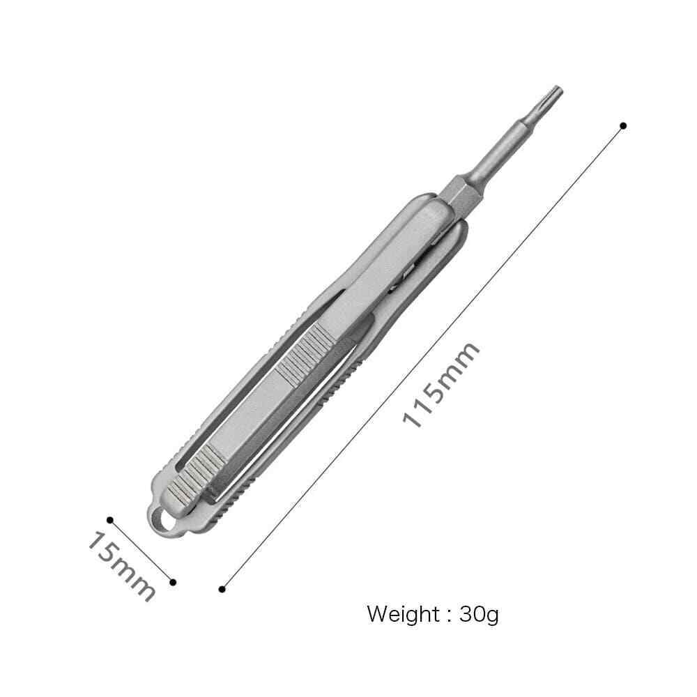 Titanium Handle Screw Driver S2 Steel Portable Outdoor EDC Screwdriver Tools Set