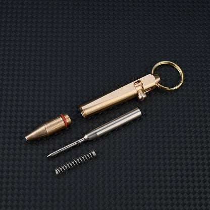 Creative Mini Solid Brass Bolt Action Ball Point Pen Copper Art Craft Pocket EDC